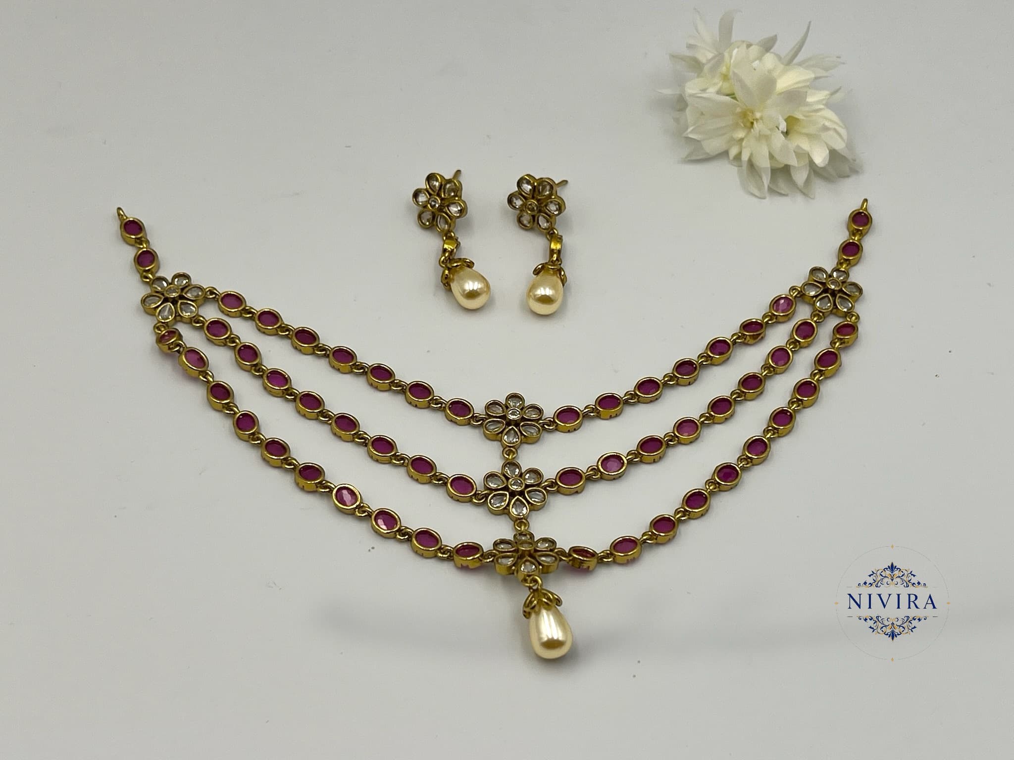 Layered Floral Choker set