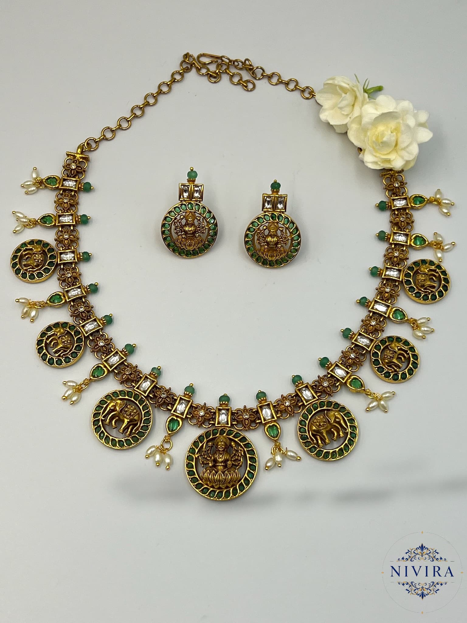 Artificial Lakshmi & Elephant Temple Set - image 2
