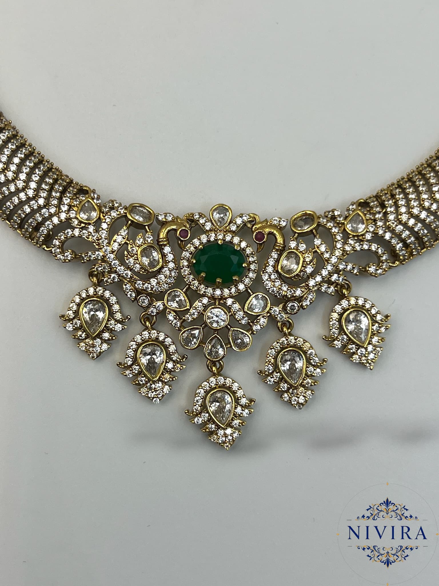 Peacock Mehendi Kante Set - Emerald - image 3