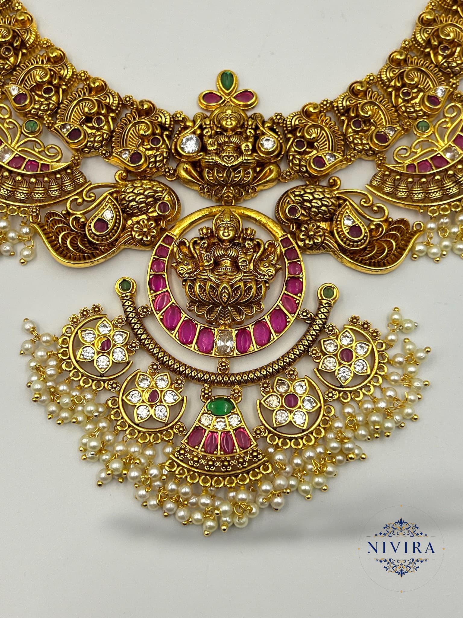 Mudra Antique Temple Jewelry Set - image 3
