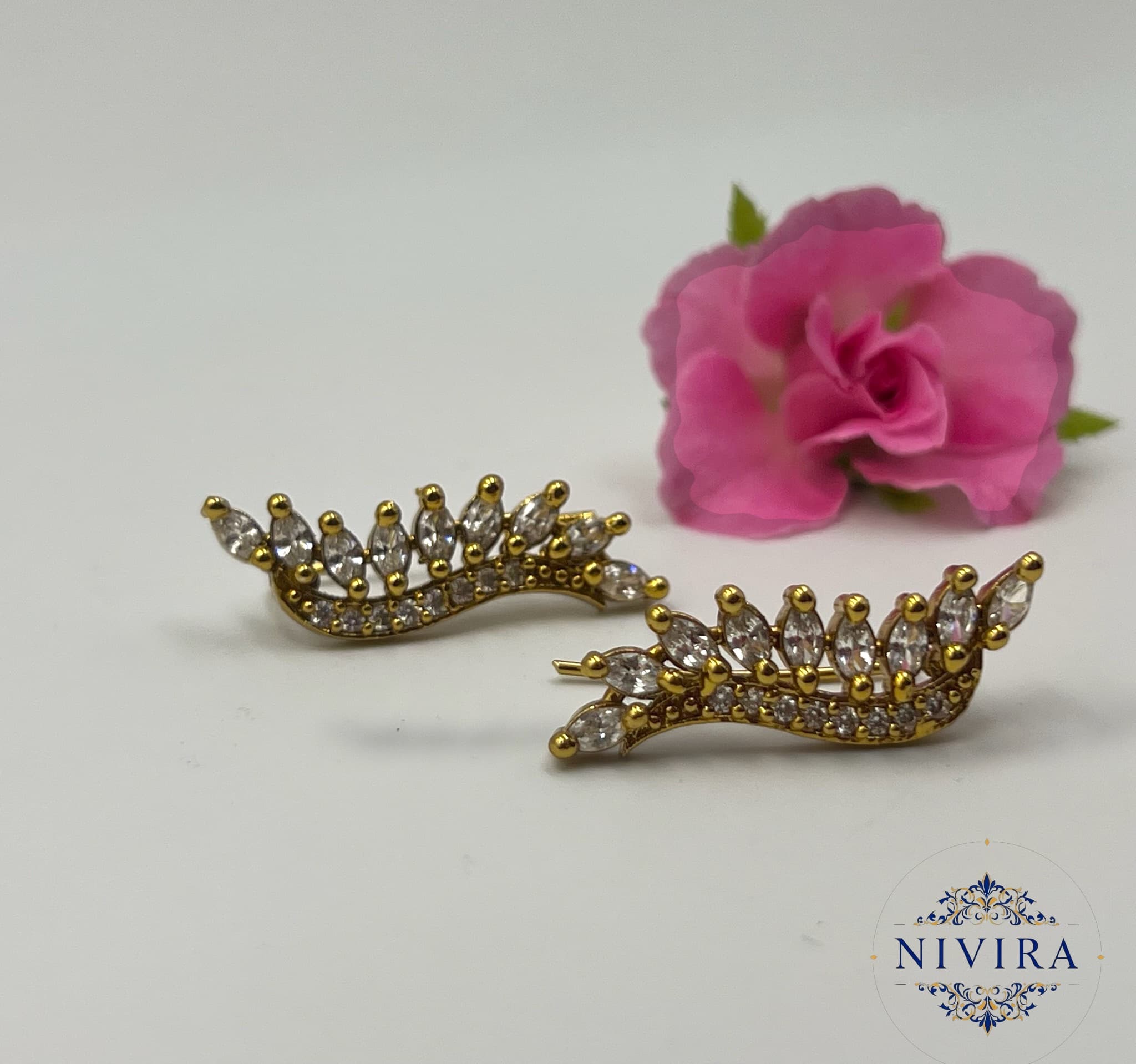 Marquise CZ Leaf Earrings