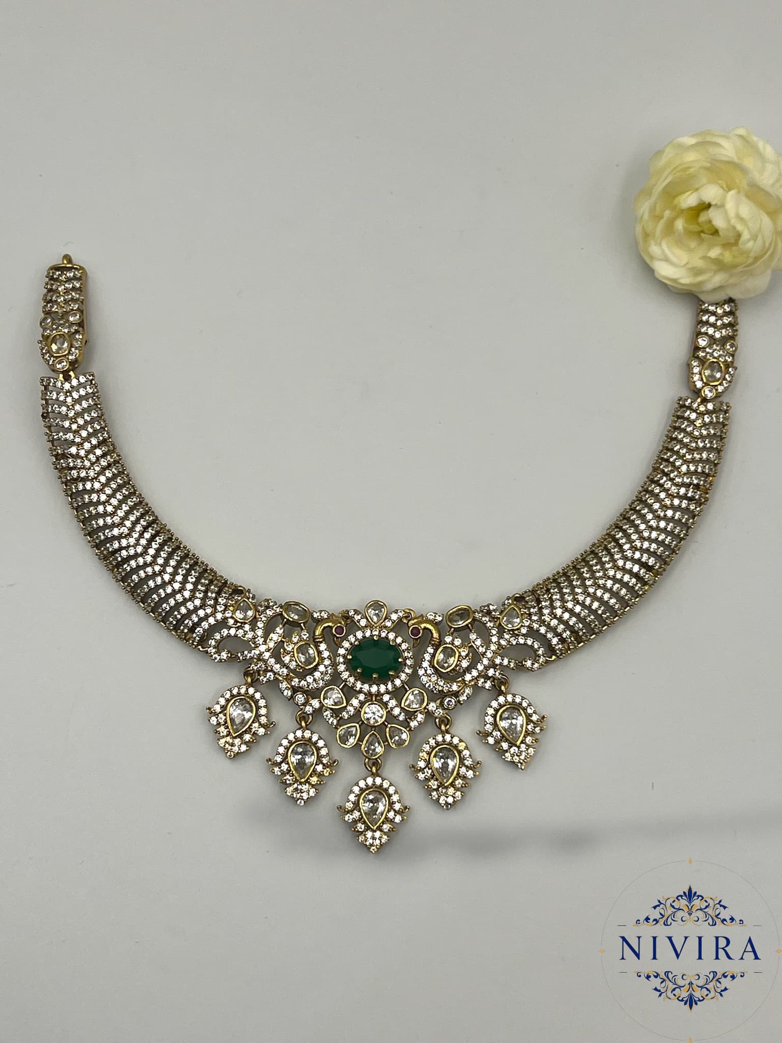 Peacock Mehendi Kante Set - Emerald - image 2