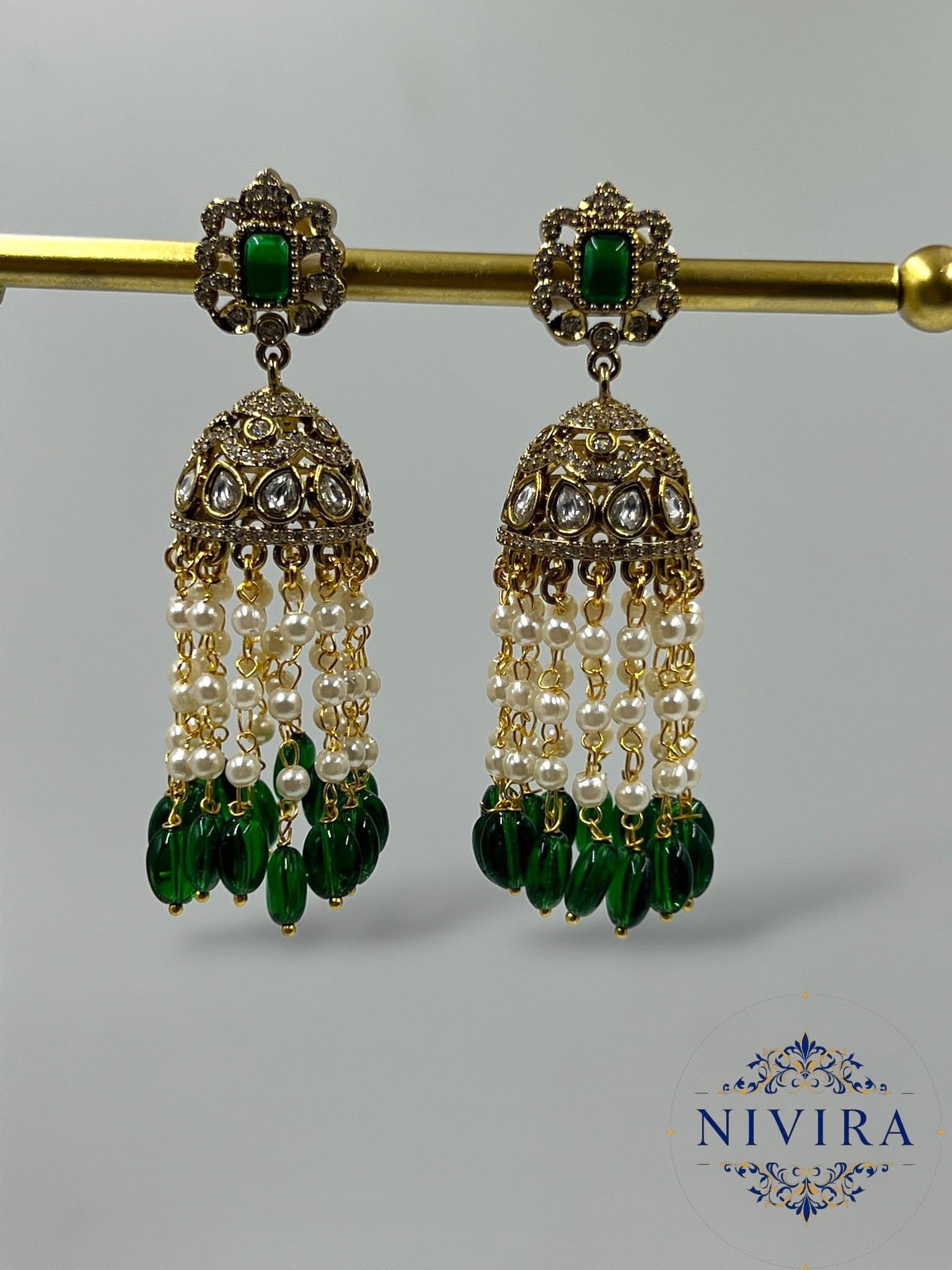 Emerald Majesty Jhumka